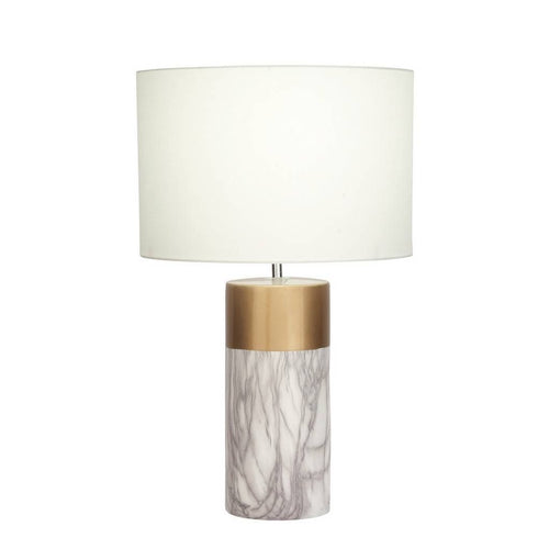 Lámpara de mesa Glam de piedra blanca
