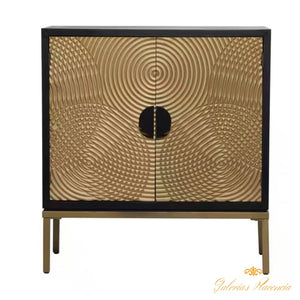 Gabinete de diseño ondulado con relieve de madera color bronce