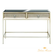 Cargar imagen en el visor de la galería, Mesa de consola Glam de madera y metal plateada