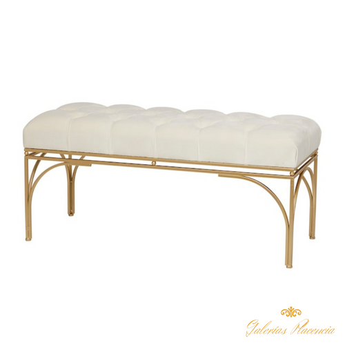 Banco de acento velvet blanco moderno